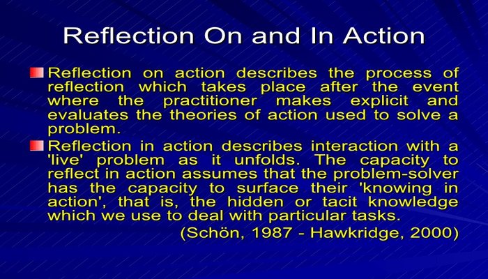Comparison Between Reflection-On-Action and Reflection-In-Action