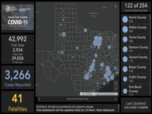 Texas Map of Coronavirus Cases