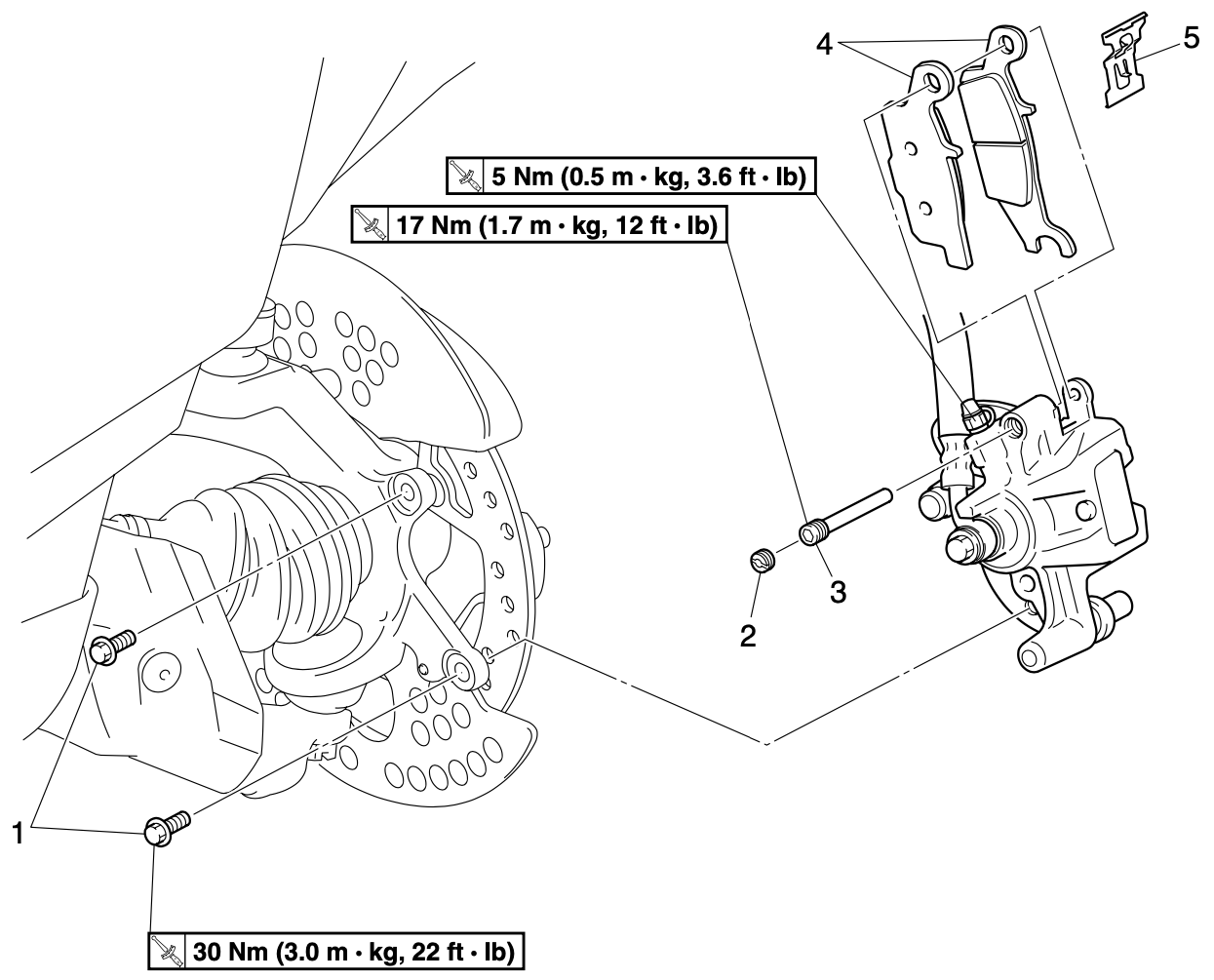 2007 Yamaha Grizzly 700 Front Brake Pads Diagram
