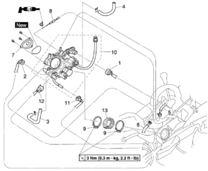 2007 Yamaha Grizzly 700 Throttle Body Removal Diagram