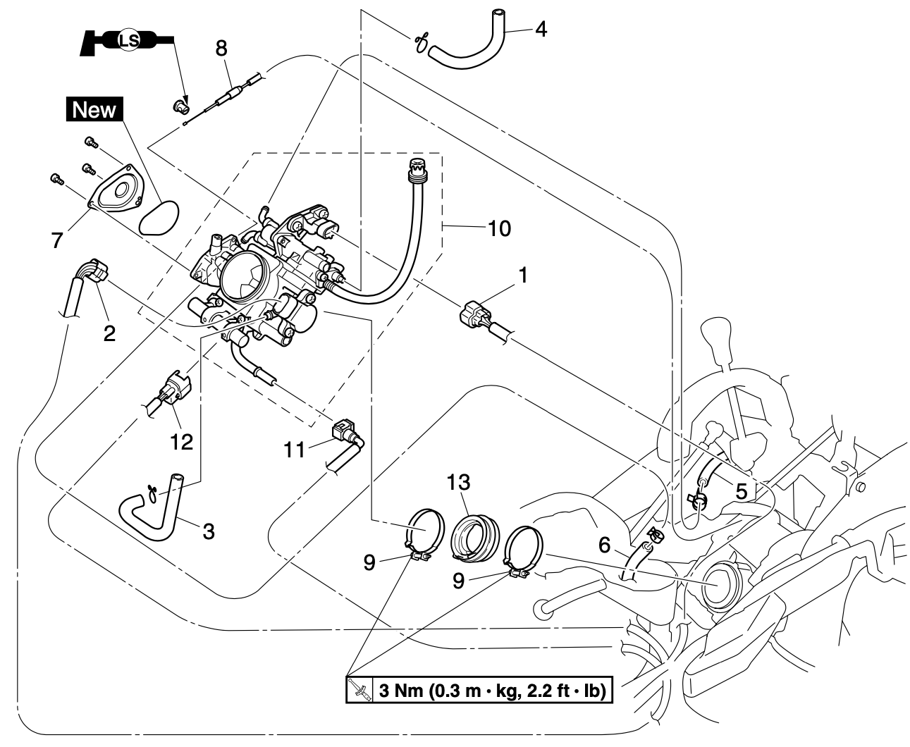2007 Yamaha Grizzly 700 Throttle Body Removal Diagram