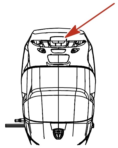 Pull up on the top cowl lock latch Mercury Verado